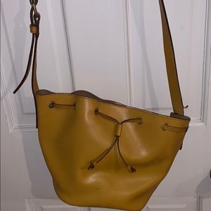 Yellow Gap bucket bag. Small with draw string